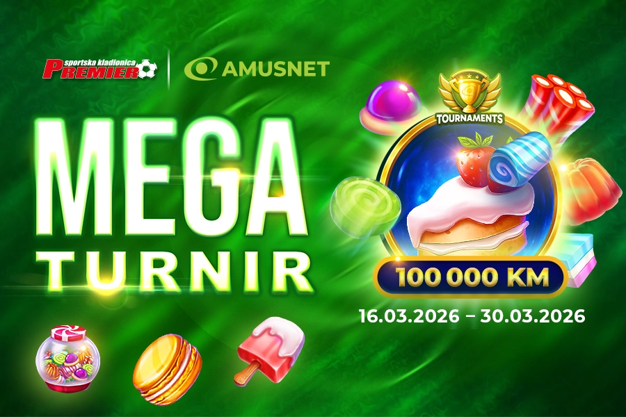 Nagradni fond od 100.000 KM: Sudjeluj u Amusnet Mega turniru u Premier kladionici!